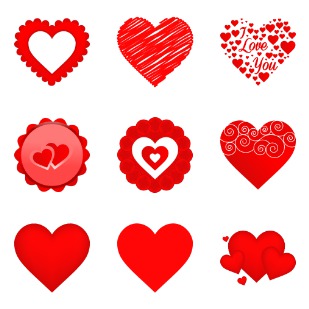 Vector Valentine Heart icon sets preview