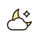 cloudy, weather, moon, clouds icon