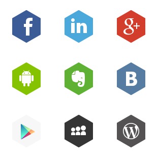 Hex Social Media icon sets preview