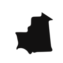 Mauritania black country map shape icon