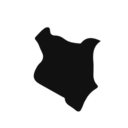 Kenya country map black shape icon