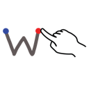 letter, w, uppercase, gestureworks, stroke icon