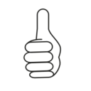 Like thumb up symbol outline icon