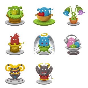 Basket Monsters 2 icon sets preview