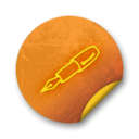 orange,grunge,sticker icon
