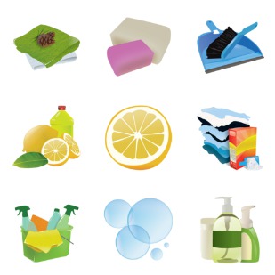 Cleaning icon sets preview
