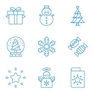 Line Christmas icon sets preview