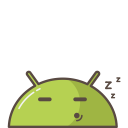 robot, sleeping, mobile, tired, android icon