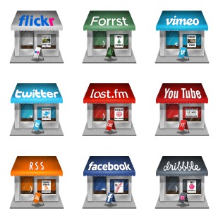 Social Store icon sets preview