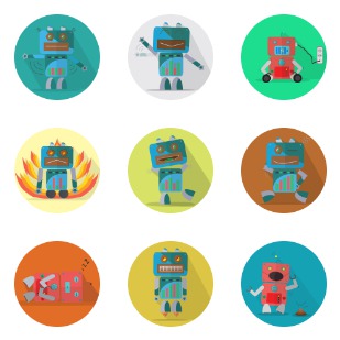 Robots Expression icon sets preview