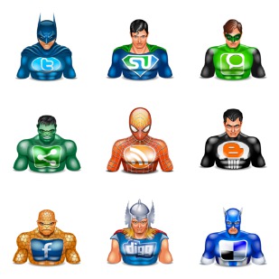 Social Superheroes icon sets preview