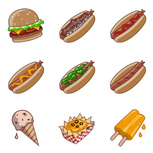 Summertime Snacks icon sets preview