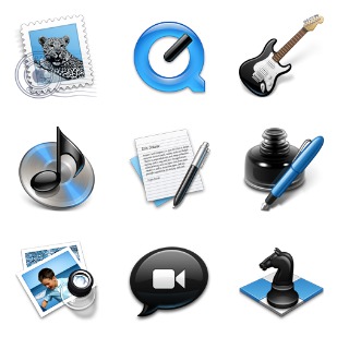 Black Blue icon sets preview