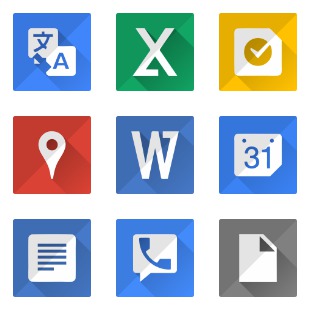 Fletro Long Shadow - Google Service icon sets preview