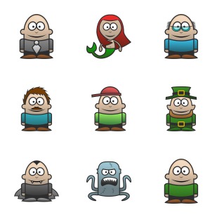 Character icon sets preview
