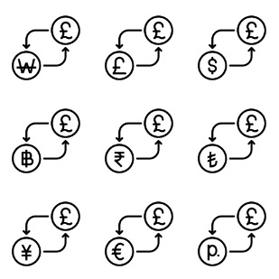 Currency Conversion - Pound icon sets preview