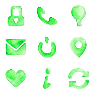 Web - Watercolour icon sets preview