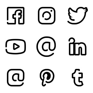 Social media, networks, logos and badges icon sets preview