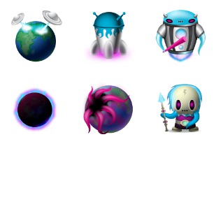 Space Invaders icon sets preview