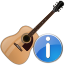 info, guitar, instrument, information, about icon