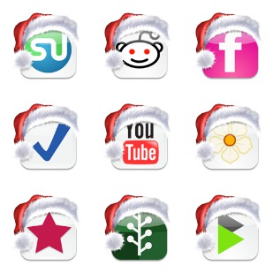 Christmas Social Bookmark icon sets preview
