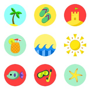 Summer icon sets preview