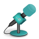 microphone foam turquoise icon
