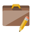 briefcase, pencil icon