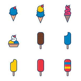 Ice Cream Yummy icon sets preview