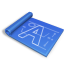 fonts, blue print icon