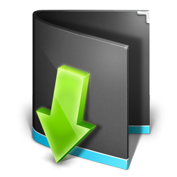downloads, folder, black icon