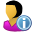 information, user, female icon