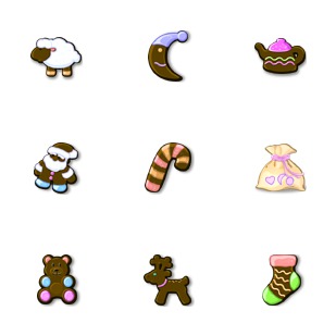 Xmas Gingerbread icon sets preview