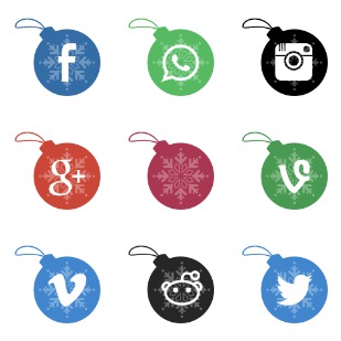 Xmas social networks icon sets preview