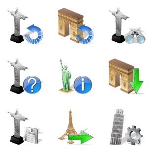 World Places icon sets preview
