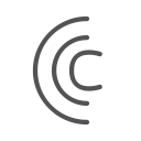 letter, shape, semicircle, ccc, curve icon