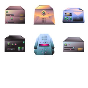 Servers icon sets preview