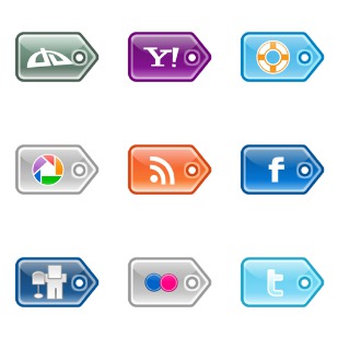 Social Media Price Tag icon sets preview