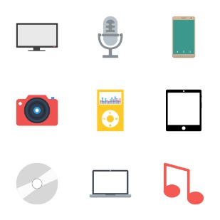 Multimedia icon sets preview