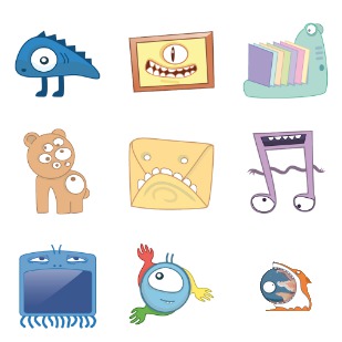 Monsters icon sets preview