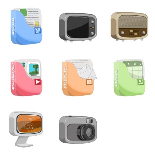 Cartoon icon sets preview