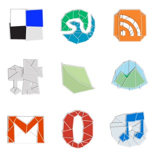 Web 2.0 Origami icon sets preview