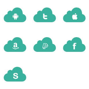 Green Cloud set version 04 - icon sets preview
