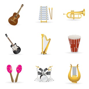 Music Instruments icon sets preview