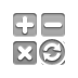 refresh, button, calculator icon