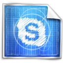 skype, blue print icon