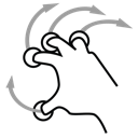 gestureworks, four, finger, rotate icon