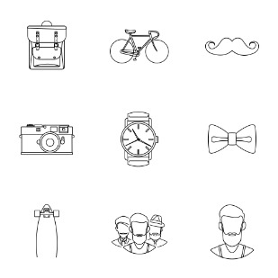 Hipster icon sets preview