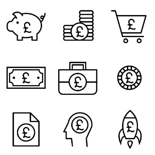 Currency - Pound vol 1 icon sets preview