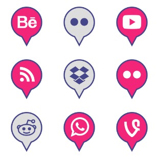 Social Media Pins ! icon sets preview